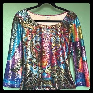 Super Cool Vintage Metallic Tiger Top
